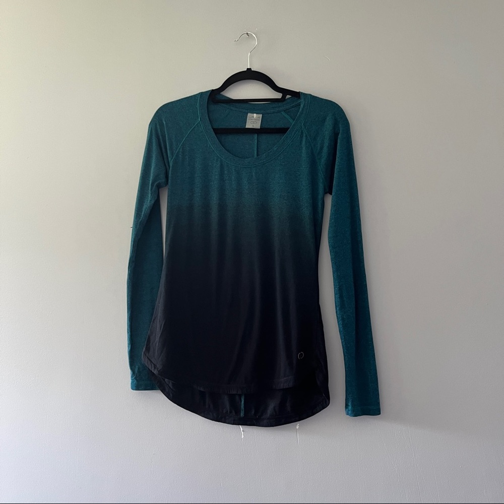 CALIA by Carrie Underwood Teal and Black Long Sleeve Top